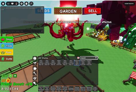 Roblox Grow A Garden Nightmare Ruby Squid Fast 9 Peice. Video Game Merchandise.