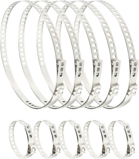 Zlirfy CV Boot Clamps,CV Joint Boot Crimp Clamp Kit,5Pcs Small And 5Pcs Large,Car Accessories Adjustable Stainless Steel Drive Shaft CV Boot Clamp,Fi