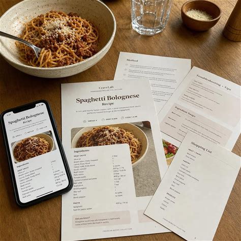 Spaghetti Bolognese Recipe PDF - Authentic Italian Pasta With Classic Meat Sauce