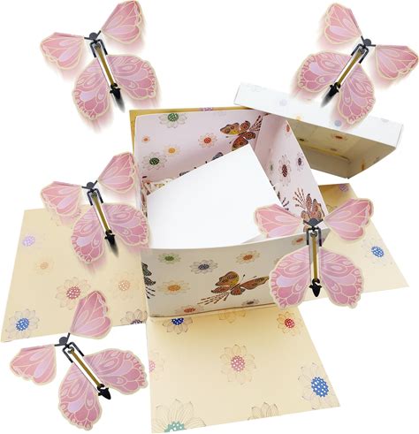 WUEURU Flying Butterfly Surprise Box Exploding Gifts Box With Butterflies Butterfly Explosion Box Surprise Cake, DIY Butterfly Pop Up For Birthday,