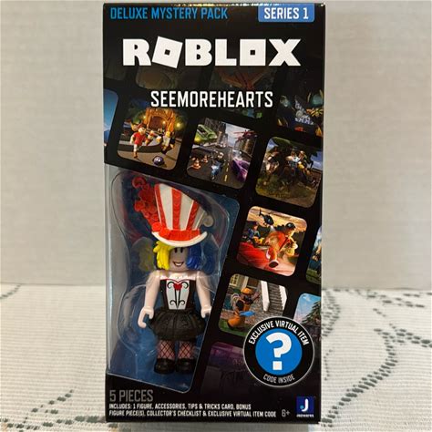 Roblox Toys | Roblox Seemorehearts Figure Toy With Code Deluxe Mystery Pack Series 1 | Color: Black/Red | Size: Osg