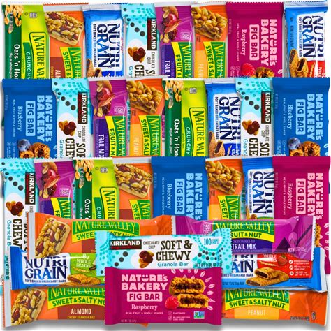 Healthy Snacks Mixed And Assorted Granola Bars Variety Care Pack - Deluxe Box: Fig, Oat, Nut, And Fruit Bars For Adults, Kids, Office, Gifts, And