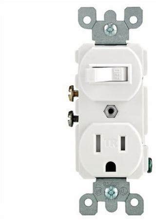 Leviton White Tamper Resistant Toggle Light Switch Outlet Receptacle 15A T5225-W