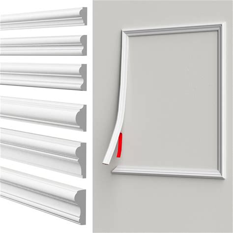 Self-Adhesive Wall Molding Trim - 118" PVC Flexible Baseboard For Wall Protection & Mirror Frame, Easy Install, Waterproof, DIY Home Decoration(S036)