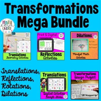 Geometry Transformations Growing Bundle: Translations, Rotations & Reflections