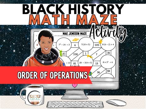Order Of Operations Worksheet, Black History Math, Order Of Operations With Fractions, Math Maze, Multi Step Equations, 6th Grade Math