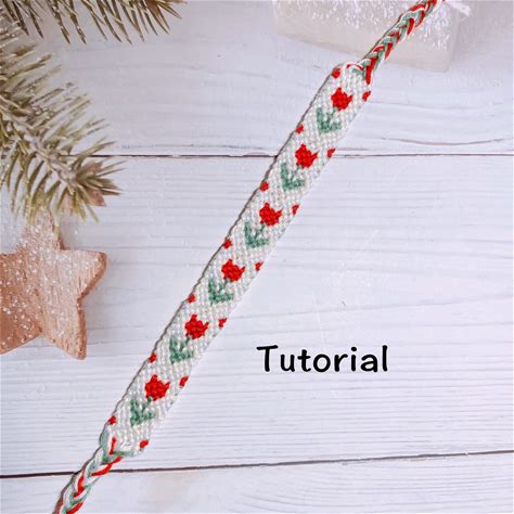 Tulip Macrame Bracelet Pattern, Adjustable Friendship Bracelet Pattern,Embroidery BFF Macrame Flower Bracelet Tutorial,Micro Macrame Pattern