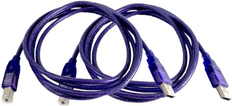 6 ft. USB 2.0 USB-A To USB-B Male To Male Cable-Purple (2-Pack)