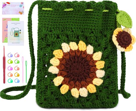 Fedmut Crochet Kit For Beginners Adult, Includes Deep Green Yarn, Hooks, Stitch Markers, Video Tutorials, Ideal For All Ages & Gifts
