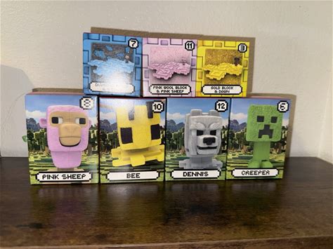 Pinksheep, Bee, Creeper, Dennis, & Golden, Pinkwool, Diamond Block Minecrafttoy