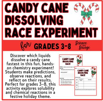 Candy Cane Dissolving Race - Science Experiment: Grades 3-8