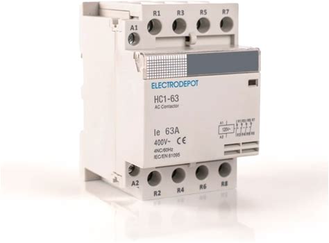 Electrodepot 30 Amp 4 Pole Normally Closed Contactor - IEC 400V - 110/120VAC Coil For HVAC, AC, Motor Loads And Lighting