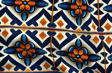 Cotton Poplin Fabric Fat Quarter - Tiles Floral Abstract Pattern Moroccan Tile Custom Printed Fabric By Spoonflower