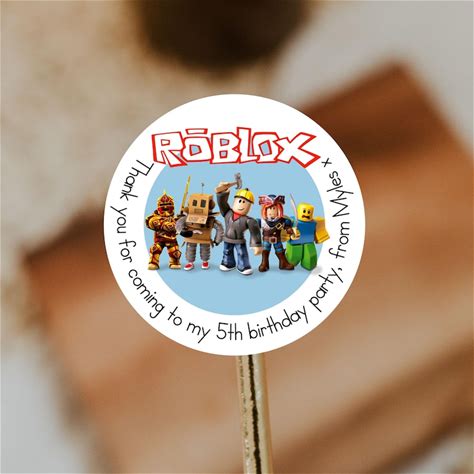 Personalised Roblox Inspired Birthday Stickers