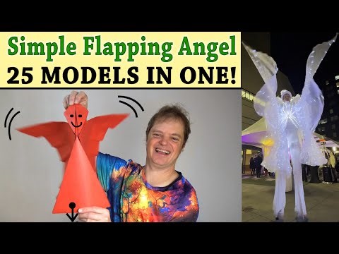 Simple Origami Flapping Angel 👼🏻 25 Models in One!