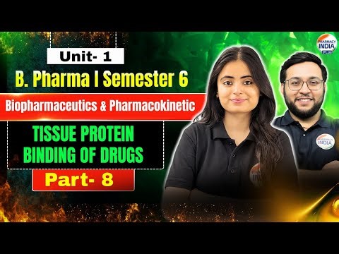 Protein Binding Of Drugs | Biopharmaceutics | Part - 8 | Unit - 1 | Sem - 6 | B.Pharm