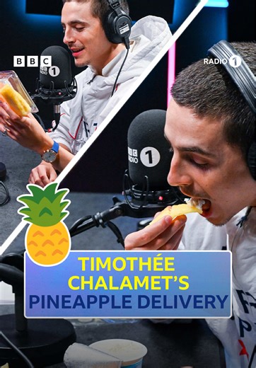 I want someone to look at me the way timothée chalamet looks at pineapple 🥹❤️ hear the full timmy interview from breakfast on @BBC Sounds ✨