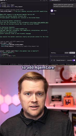 Building production-ready AI agents just got easier with Amazon Bedrock AgentCore MCP server. Within minutes, you'll have a fully-loaded application with memory capabilities, ready for production deployment on AWS. Link in bio.