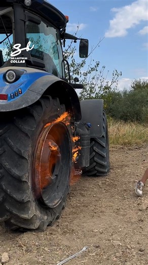 Using Fire To Fit A Tire! 🔥 #fire #tires #tractor | Supercar Blondie