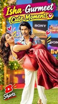 Isha Malviya & Gurmeet Choudhary Cute Moments at Indian Game Show Set | Fun & Candid Moment #shorts