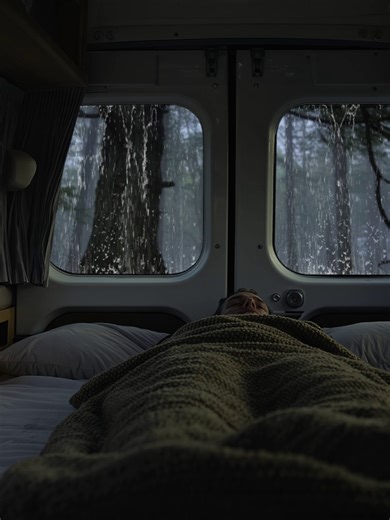 Rain Sounds for Deep Sleep in a Cozy Camping Van