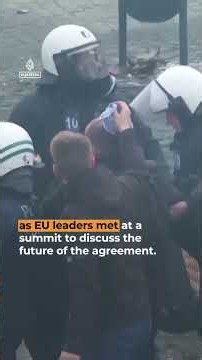Protesting farmers clash with police as EU debates trade deal | AJ #shorts