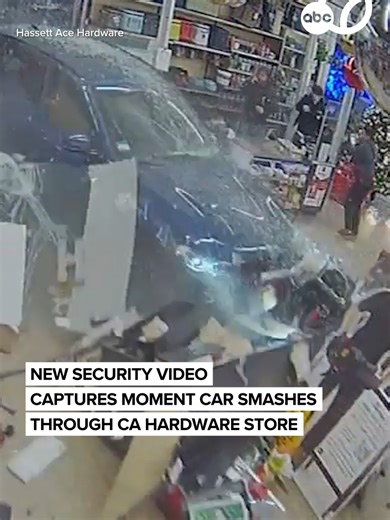 Dramatic new footage from the Ace Hardware store in Redwood City, California captured the moment an SUV smashed right through the front wall on Monday night, sparking a fire. Amazingly, no one was hurt thanks to the actions of a teen employee. Workers say the driver told them she mixed up the gas and the brake pedals. Read the full story here at the link below. #ace #acehardware #crash #shocking #bayarea #redwoodcity #fyp #news