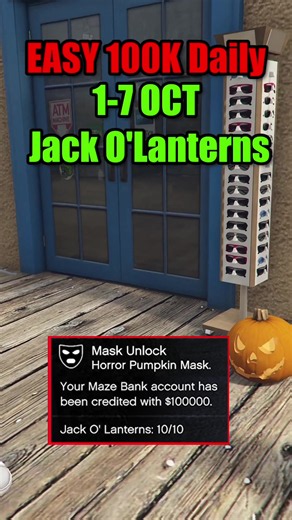 GTA Jack o’Lanterns ARE BACK Easy 100k Daily #gtaonline #gtahalloween #gamingontiktok #gtanew #gtaupdate