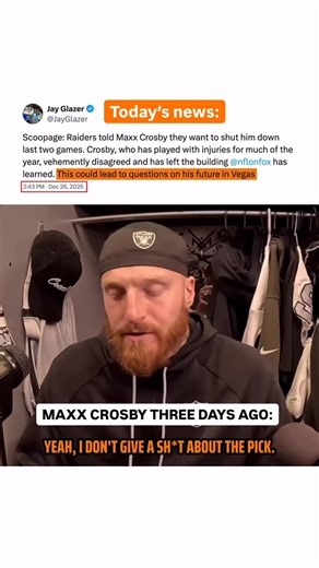 Could we have seen Maxx Crosby take his last snap as a Las Vegas Raider? 😳 (via JayGlazer/X & VegasReport/X) #raiders #lasvegas #nfl #football #nflfootball