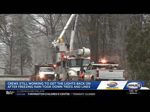 Crews work to restore power after outages caused by freezing rain