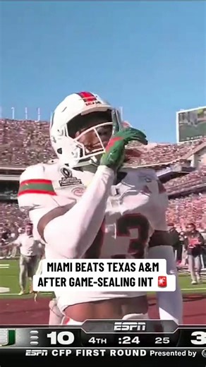 MIAMI ADVANCES TO THE COTTON BOWL 🔥 #cfb #collegefootball #cfp #miamitexasam