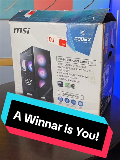 PC Giveaway Winner! A big shout out goes to @MSI USA for helping to make this happen!