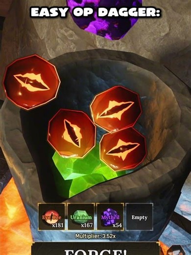 Easy Overpowered Dagger Recipe in The Forge #roblox #theforge