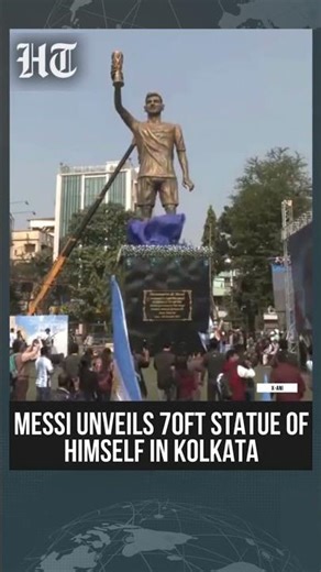 Lionel Messi In Kolkata: Argentina Superstar Unveils 70-foot Statue Of Himself | #shorts