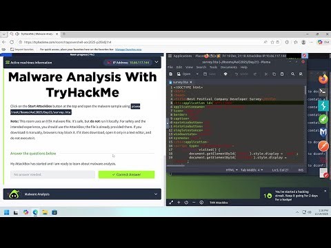 TryHackMe Advent of Cyber 2025 Day 21 | Malhare.exe