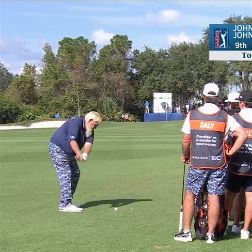 John Daly spins it close to the hole to set up birdie on the 9th. 📺 NBC & Peacock | PNC Championship | Golf Channel