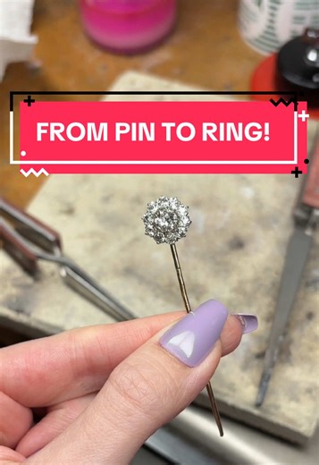 An absolutely divine early 1900s stick pin goes through a transformation! #mjvjewelry #vintagejewelry