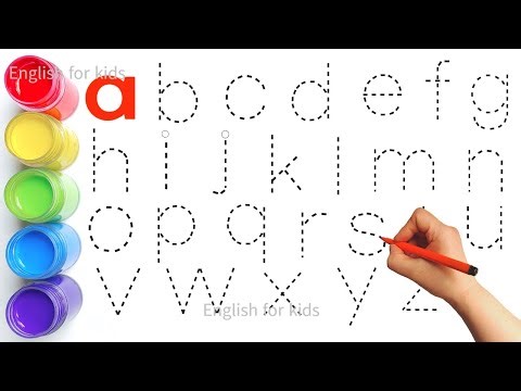 Alphabet, ABC song, abcd, a to z, Kids rhymes, collection for writing along dotted lines for toddler