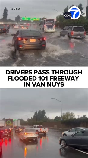 Flooding Delays on 101 Freeway in Van Nuys
