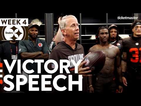 Todd Monken's Victory Speech vs. Steelers | Cleveland Browns