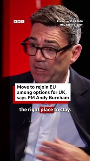 Rejoining the EU is among options the UK government could look at, PM Andy Burnham says. #BBCNews