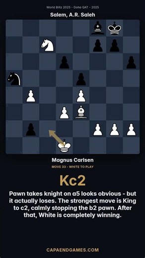 Only one move wins — Carlsen's endgame