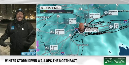 Snow is moving into New York City and will create hazardous travel Friday night. Meteorologist Alex Wallace is live with the latest as the storm intensifies and could dump up to half a foot of snow: | The Weather Channel