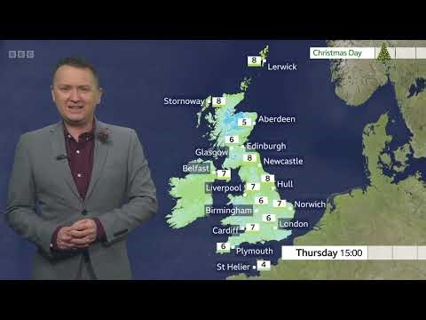 BBC weather today in UK - December 25th, 2025