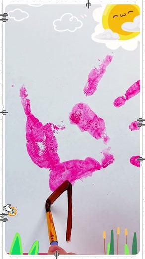 🦩 PINK Flamingo from Painty HANDS! #shorts #familyfun