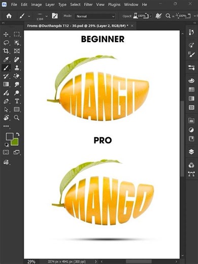 Adobe Photoshop 2026 - Tips to create Ice Mango Typography like a PRO #ducthangds