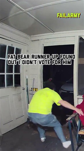 Trust me you do NOT want to anger a fat bear #fatbearweek #bears #bearattack #securitycamera #fail