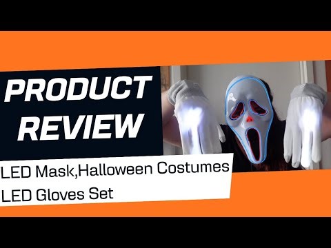 LED Mask,Halloween Costumes LED Gloves Set REVIEW!