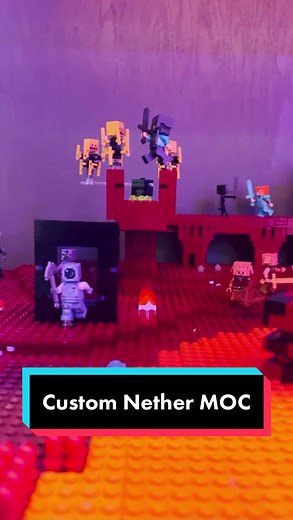 Building Custom Lego Minecraft Nether Shelf