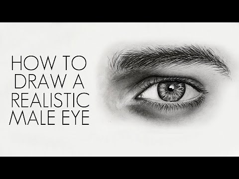 TUTORIAL: HOW TO DRAW A REALISTIC MALE EYE FOR BEGINNERS, Step by Step
